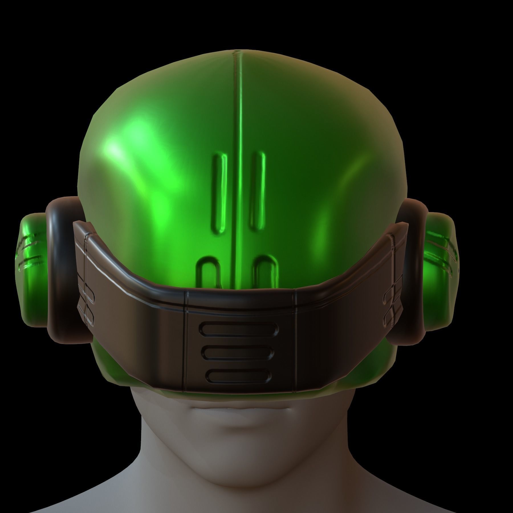 Gas mask helmet 3d model scifi Low-poly Low-poly 3D model_1