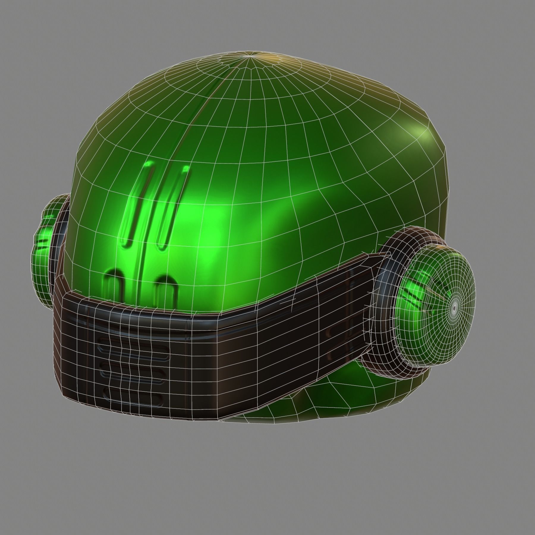 Gas mask helmet 3d model scifi Low-poly Low-poly 3D model_4