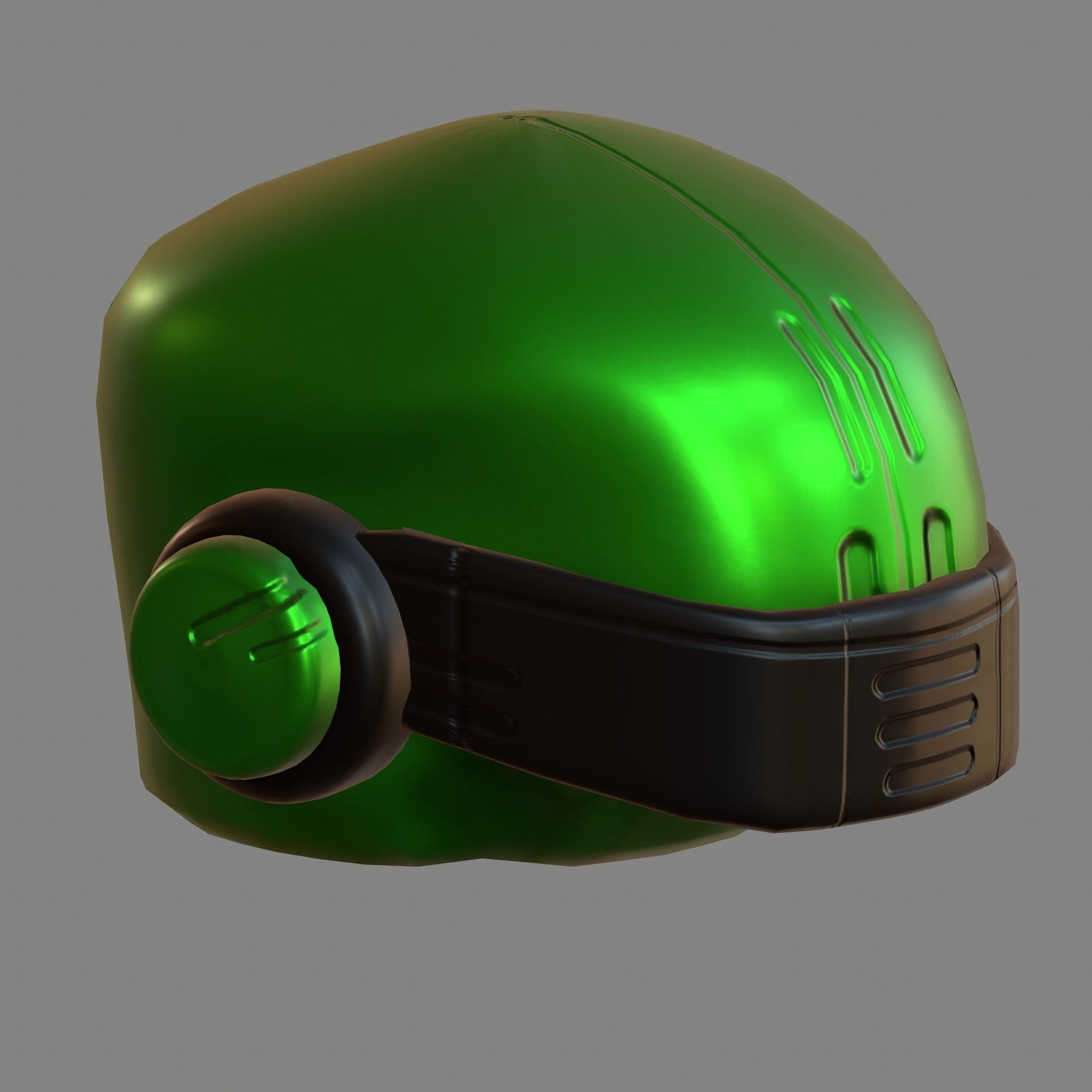 Gas mask helmet 3d model scifi Low-poly Low-poly 3D model_7