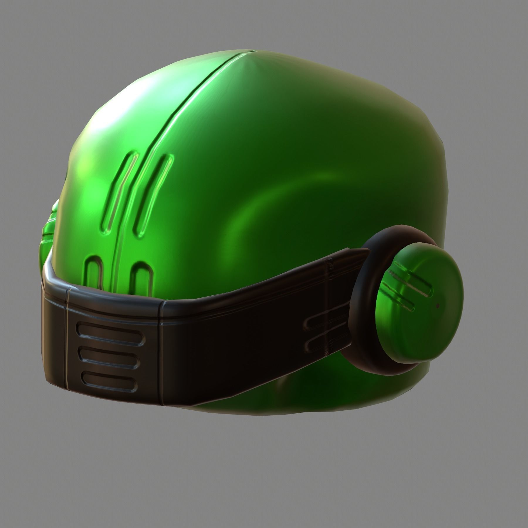 Gas mask helmet 3d model scifi Low-poly Low-poly 3D model_5