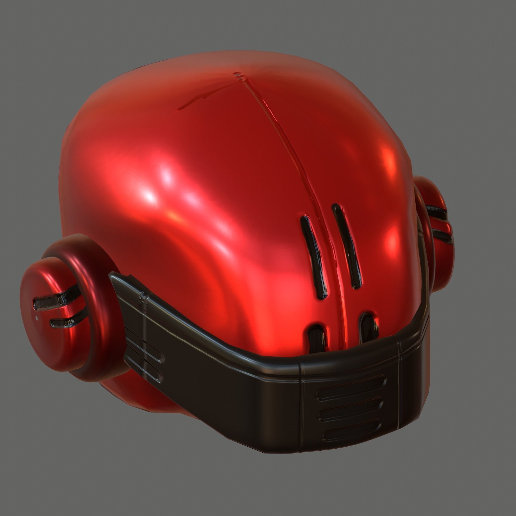 Gas mask helmet 3d model scifi Low-poly Low-poly 3D model_6
