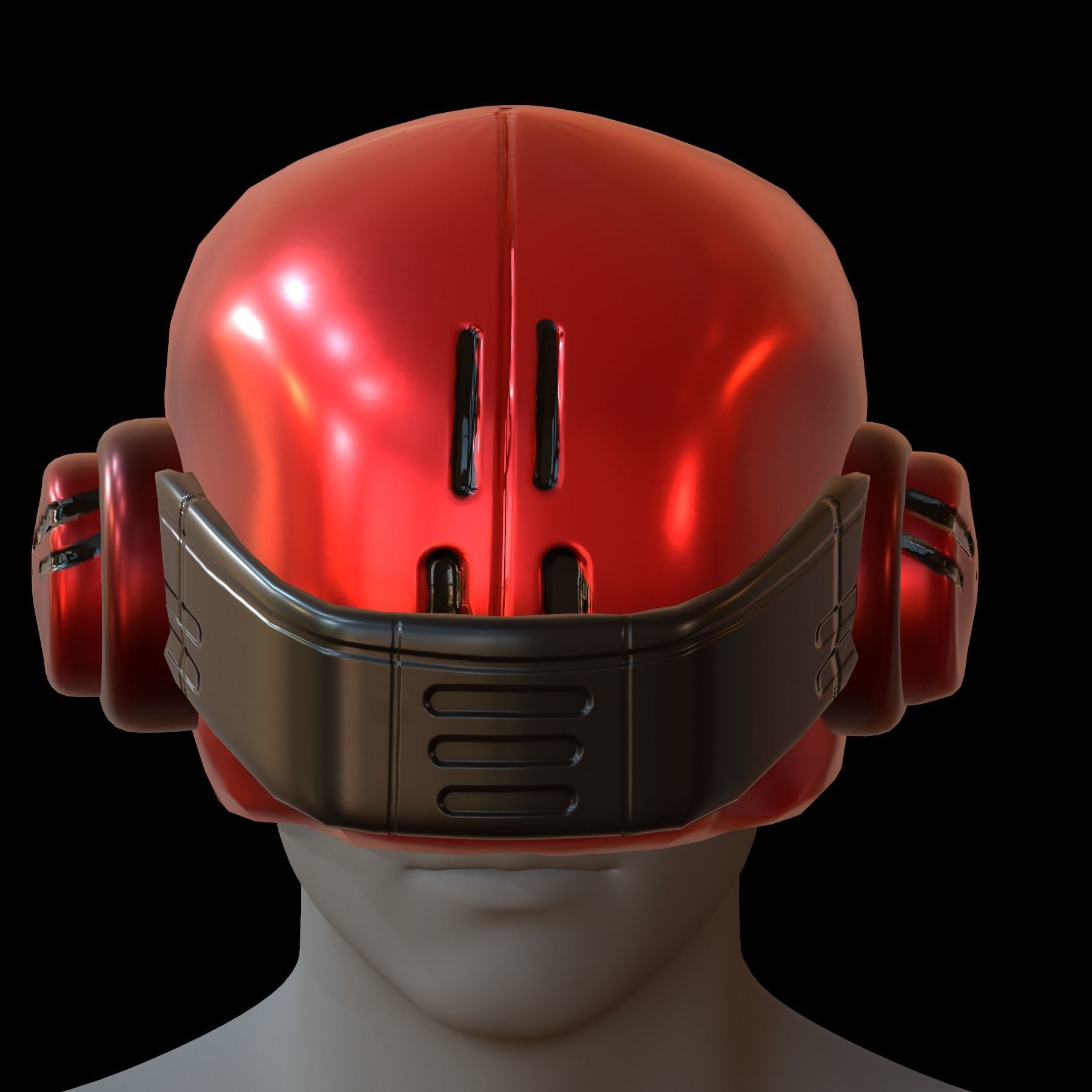 Gas mask helmet 3d model scifi Low-poly Low-poly 3D model_7