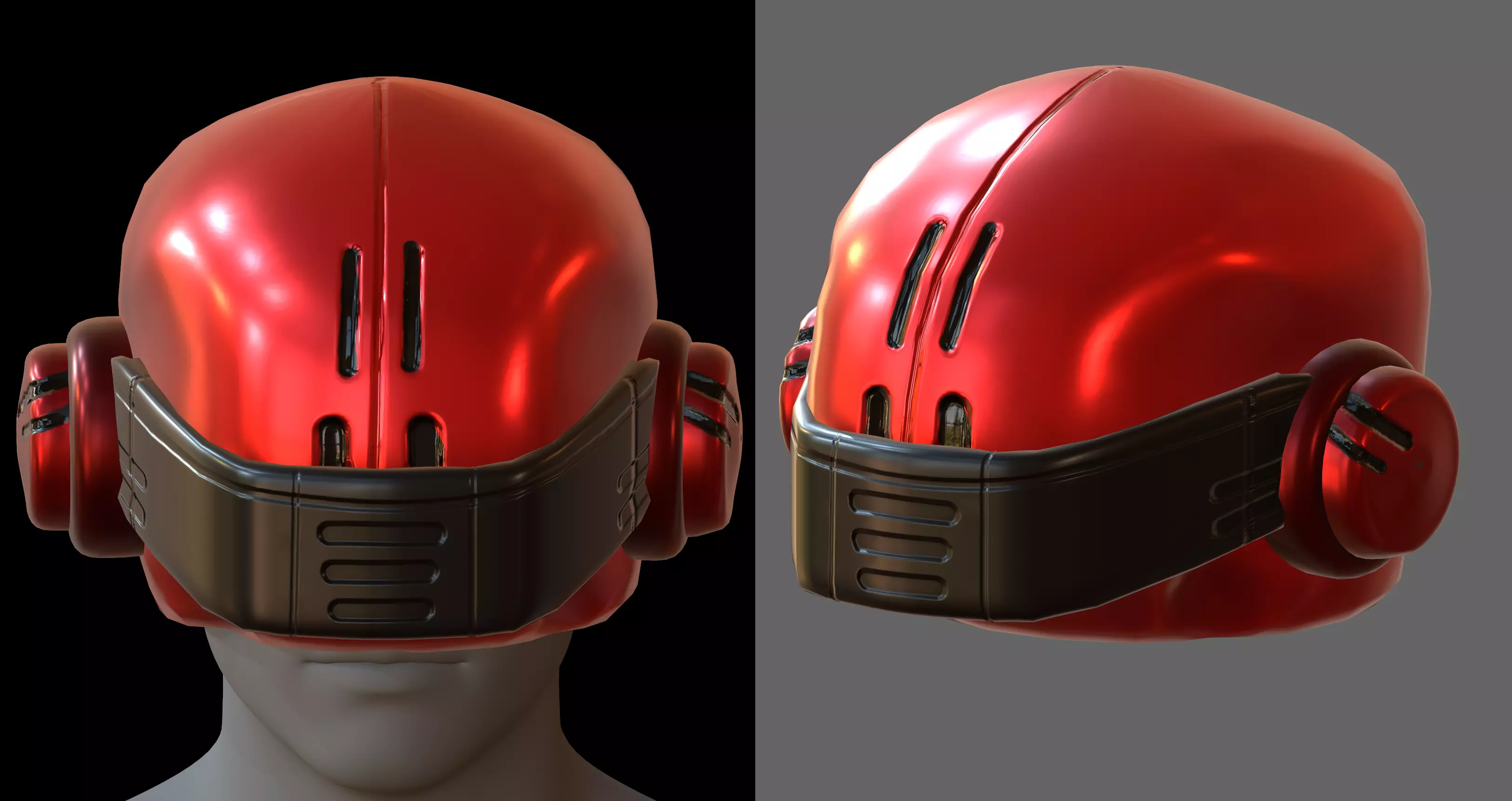 Gas mask helmet 3d model scifi Low-poly Low-poly 3D model_0