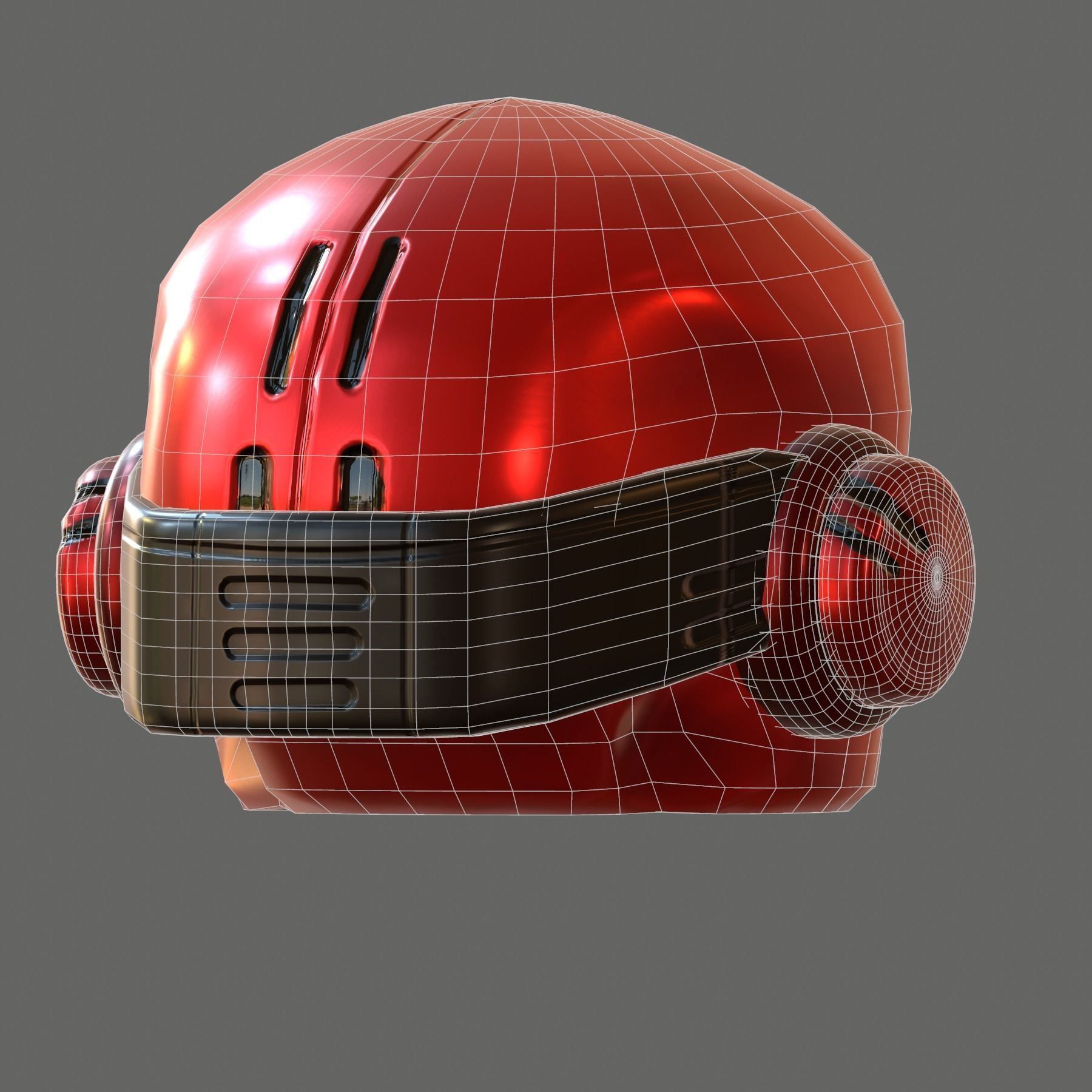 Gas mask helmet 3d model scifi Low-poly Low-poly 3D model_4