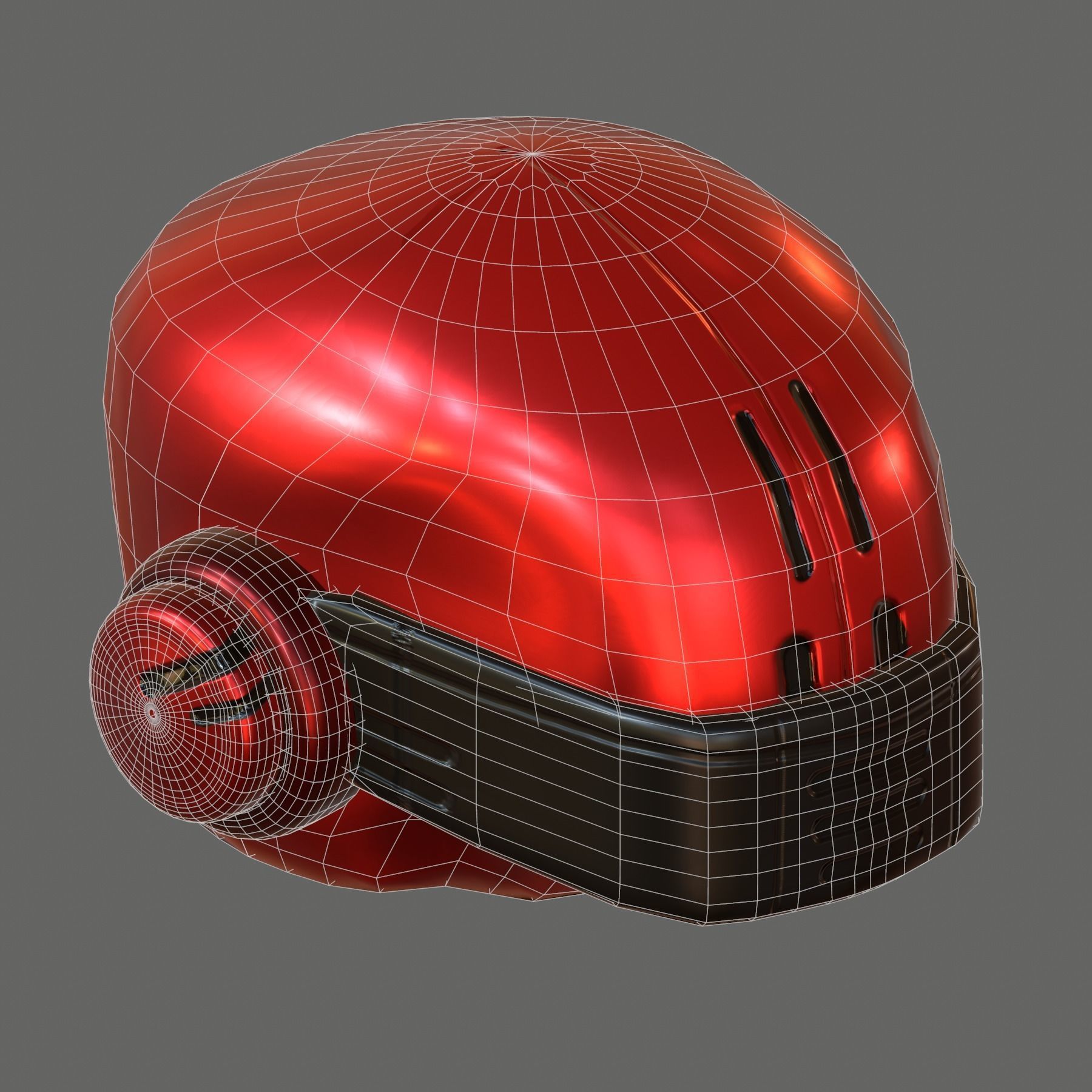 Gas mask helmet 3d model scifi Low-poly Low-poly 3D model_3