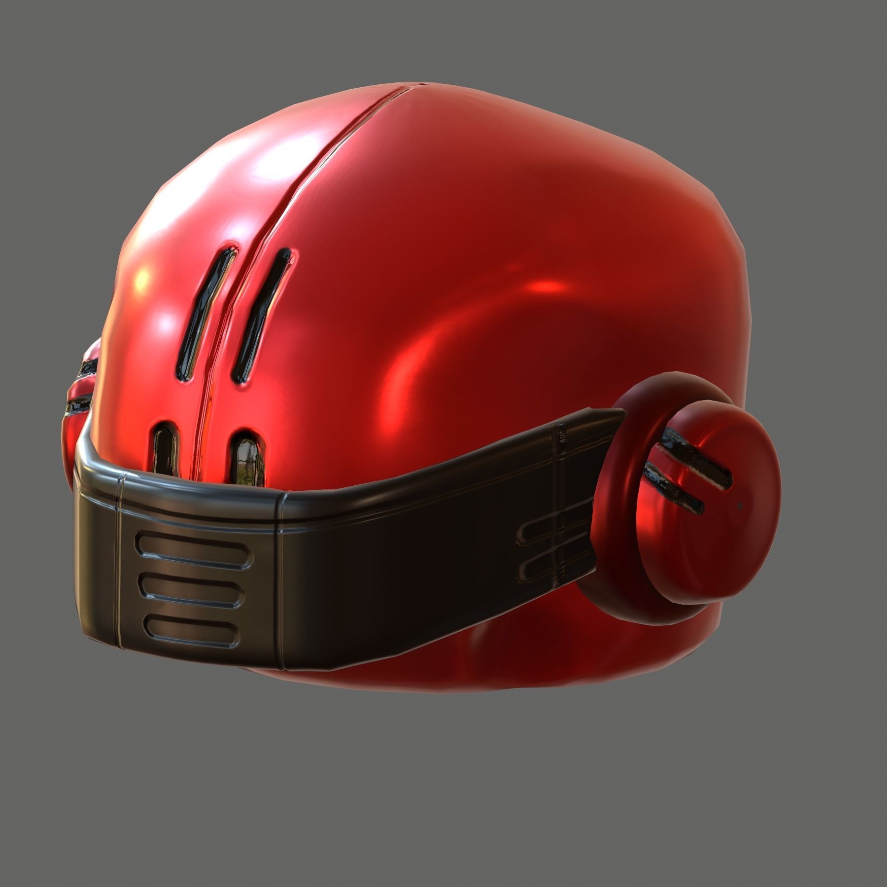 Gas mask helmet 3d model scifi Low-poly Low-poly 3D model_1