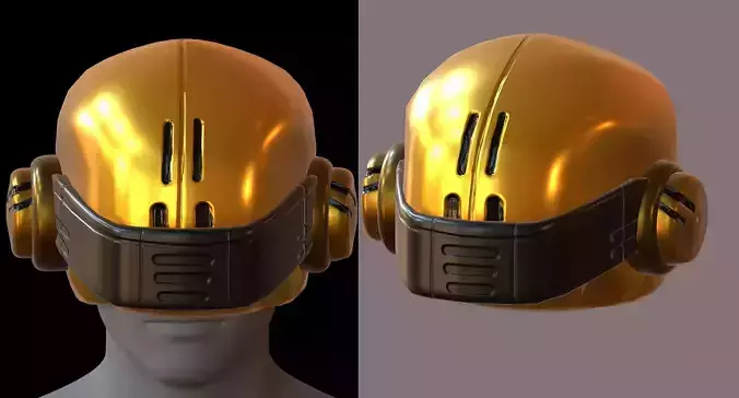 Helmet plastic mask protection  Low-poly 3D model