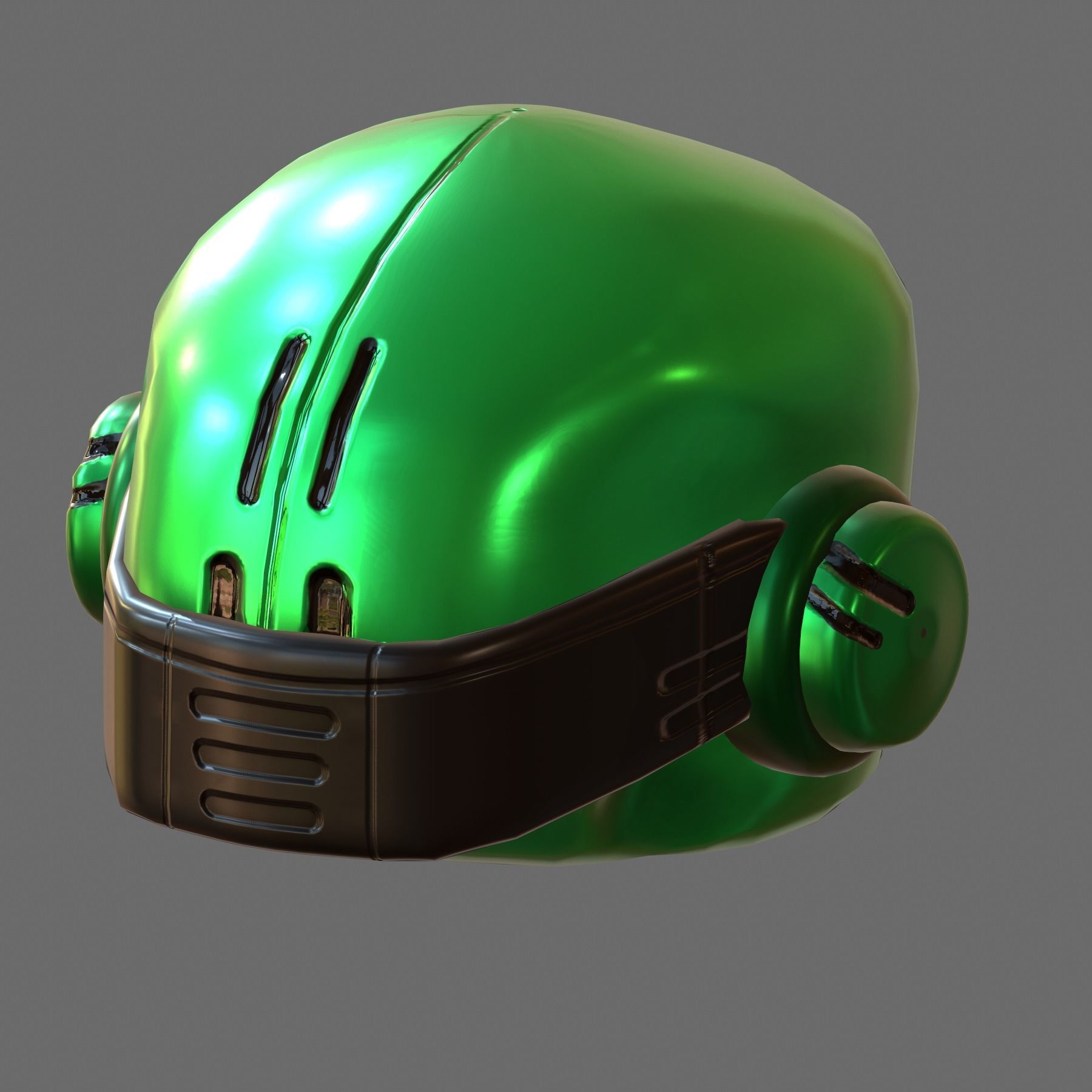Gas mask helmet 3d model scifi Low-poly Low-poly 3D model_7