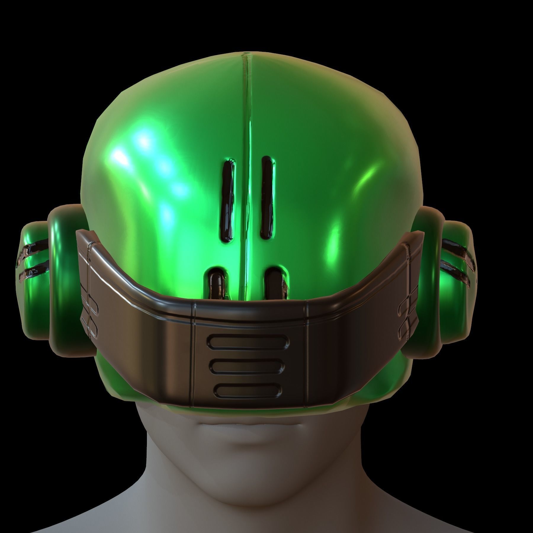 Gas mask helmet 3d model scifi Low-poly Low-poly 3D model_1