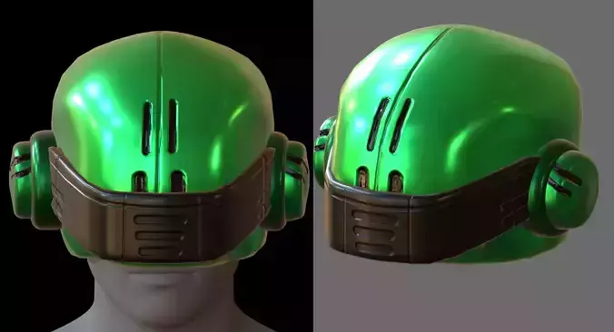 Gas mask helmet 3d model scifi Low-poly 
