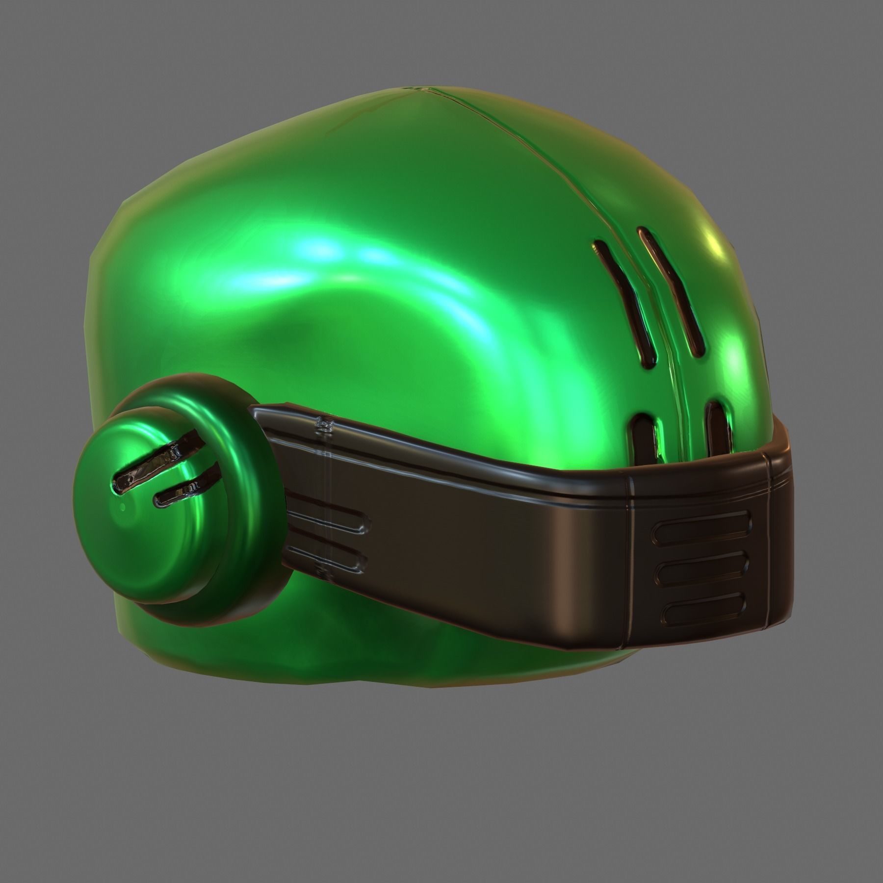 Gas mask helmet 3d model scifi Low-poly Low-poly 3D model_2