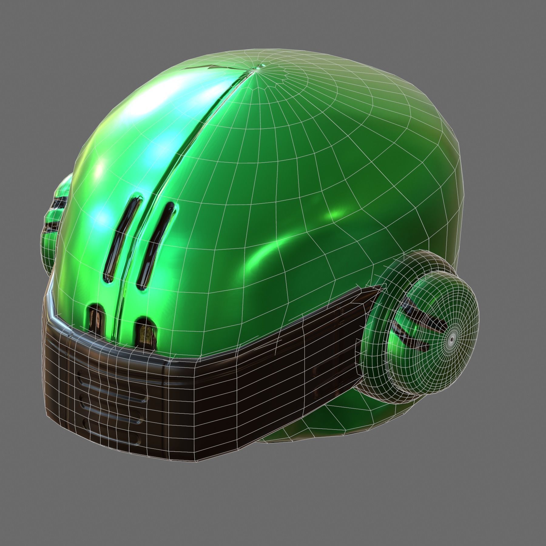 Gas mask helmet 3d model scifi Low-poly Low-poly 3D model_5