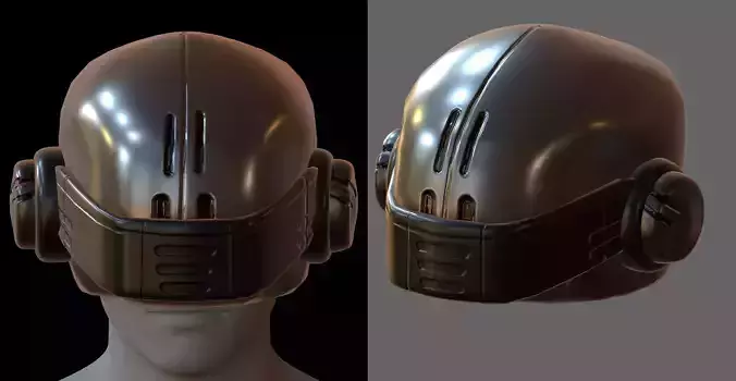 Gas mask helmet 3d model scifi Low-poly 