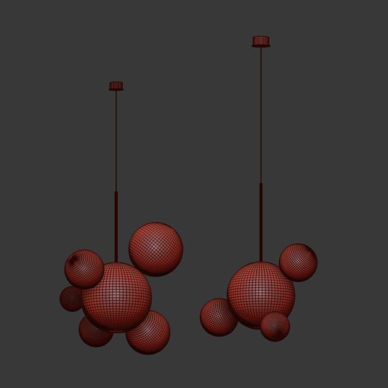 Suspension Light Giopato Coombes Bolle 4 Lamp Set 3D model_4