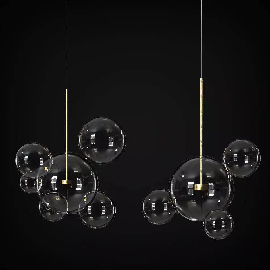 Suspension Light Giopato Coombes Bolle 4 Lamp Set 3D model_0