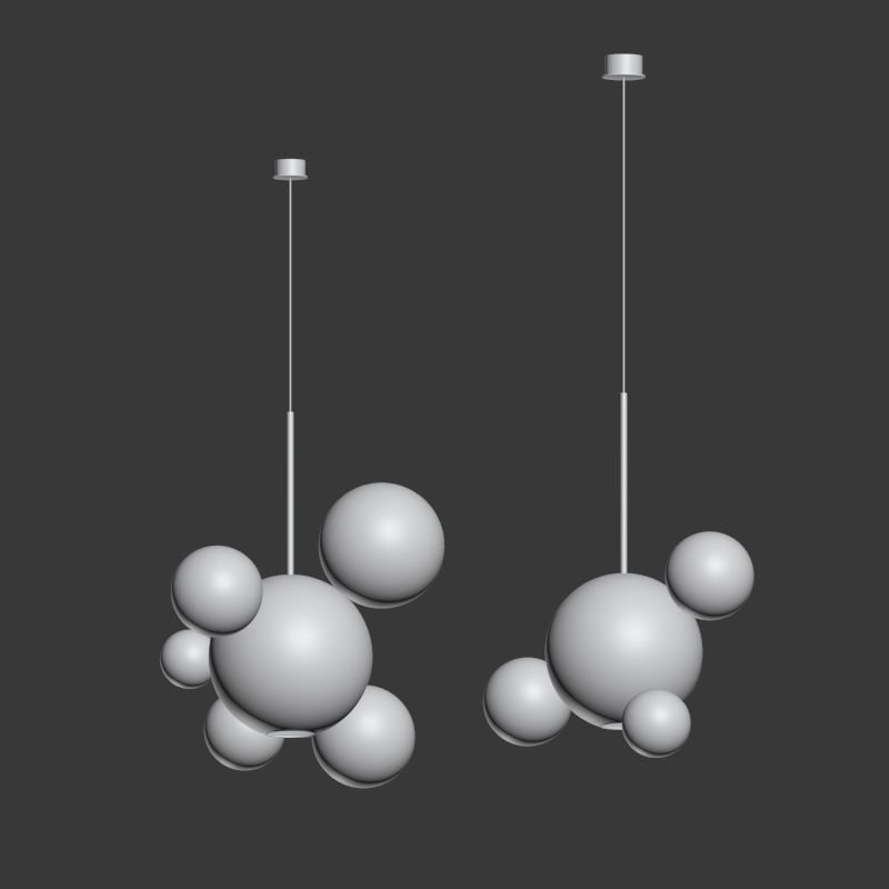 Suspension Light Giopato Coombes Bolle 4 Lamp Set 3D model_1