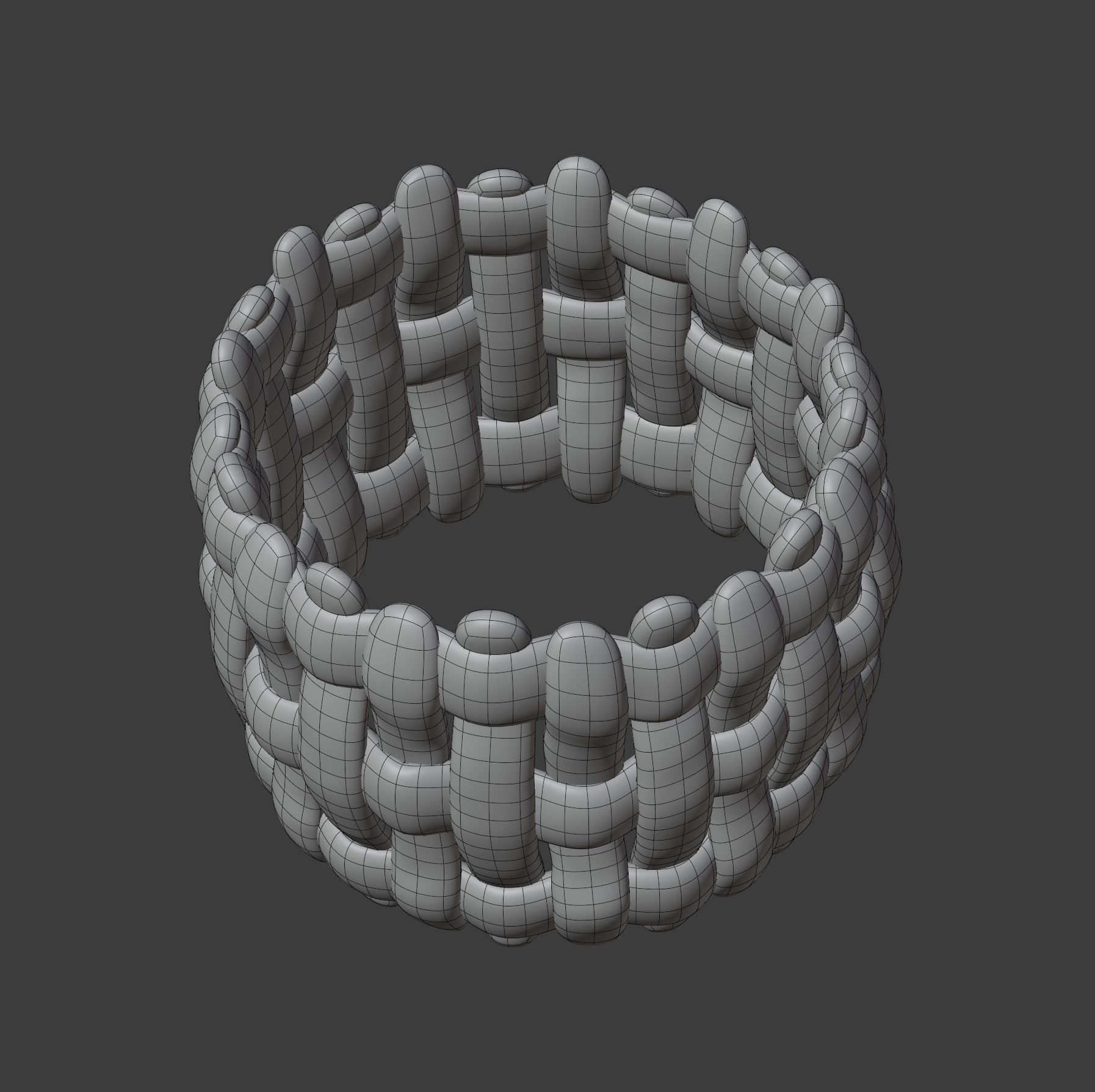 Intrecciato Ring 3D model_2