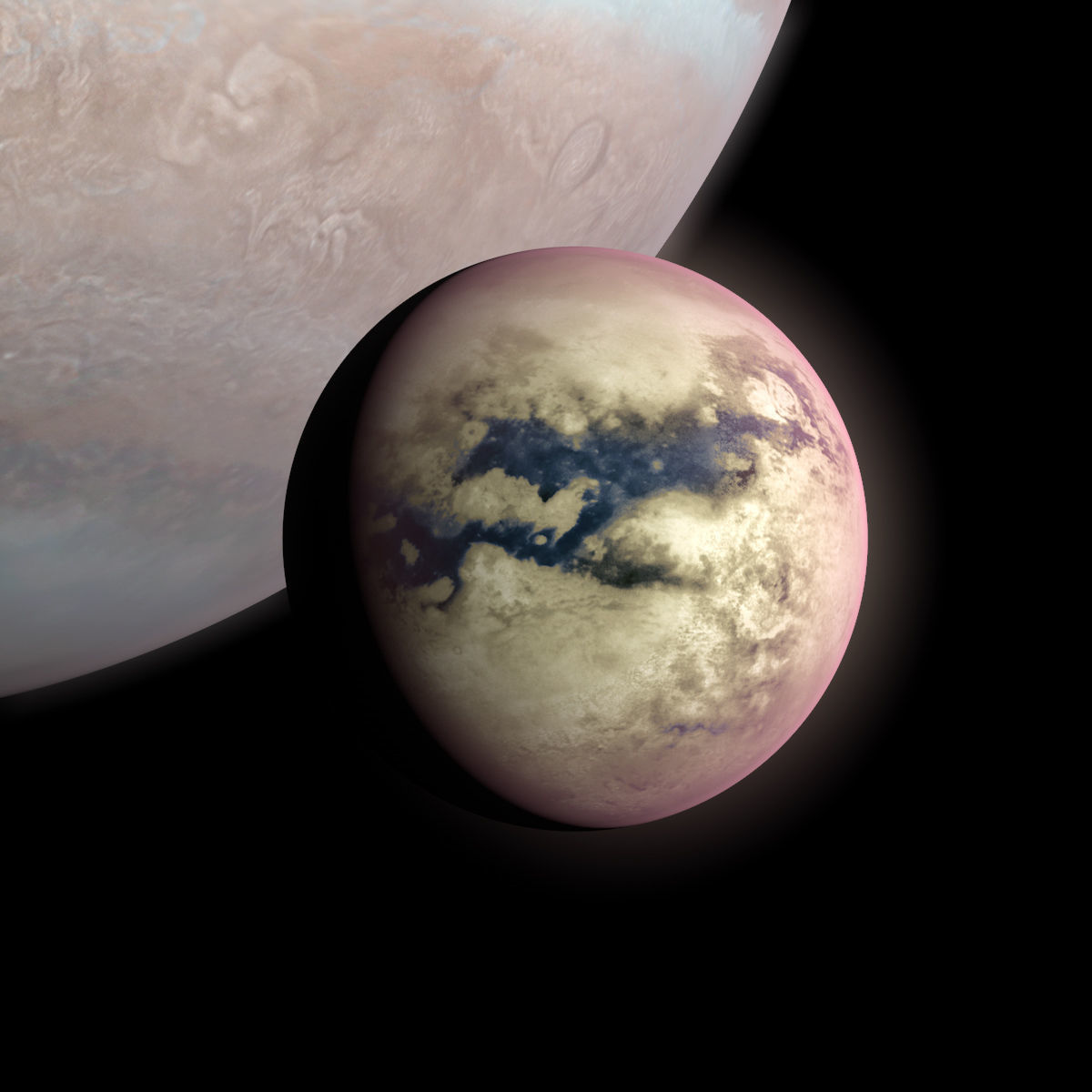 Gas Giant Planet with Moon - Alien Planet 8k Low-poly 3D model_13