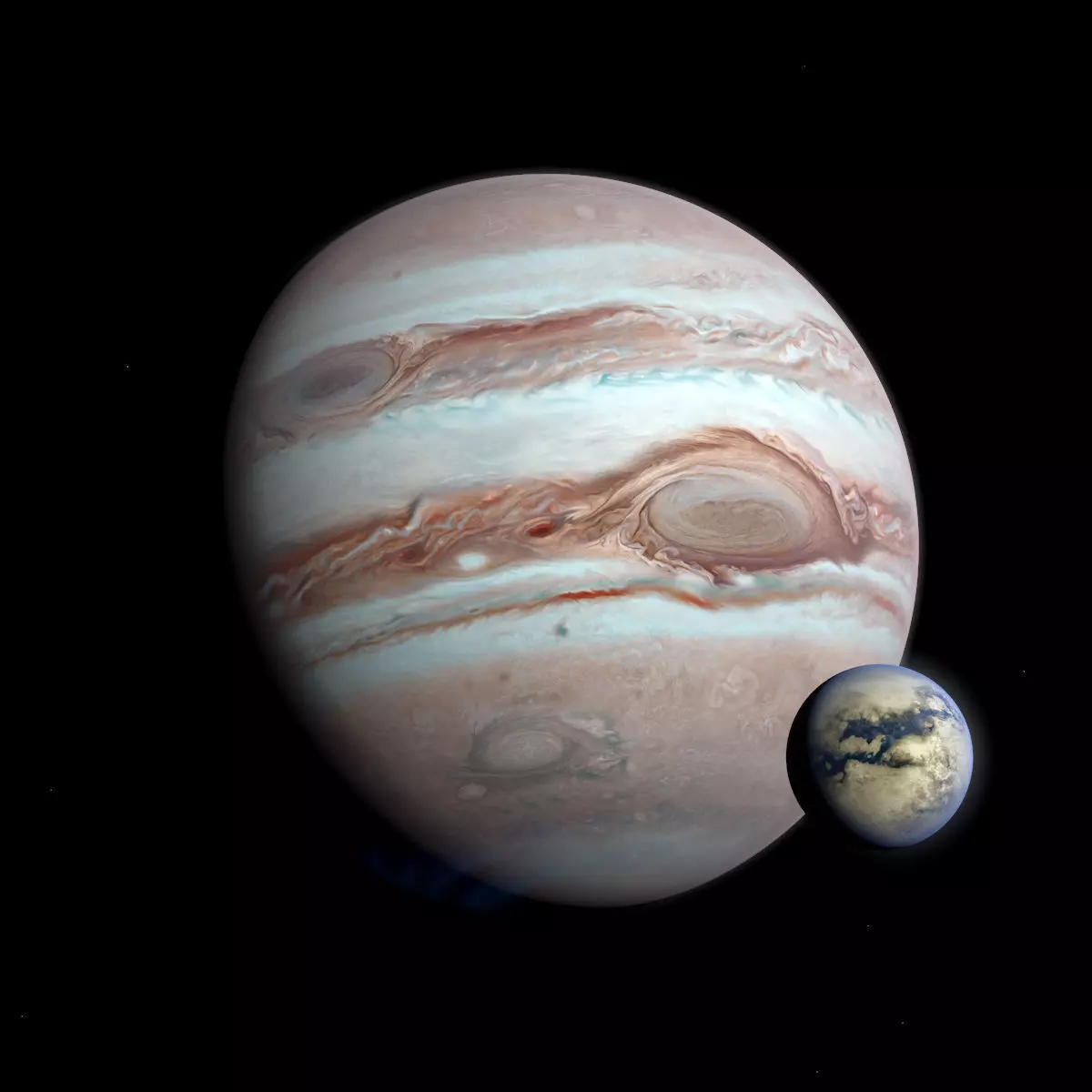 Gas Giant Planet with Moon - Alien Planet 8k Low-poly 3D model_0
