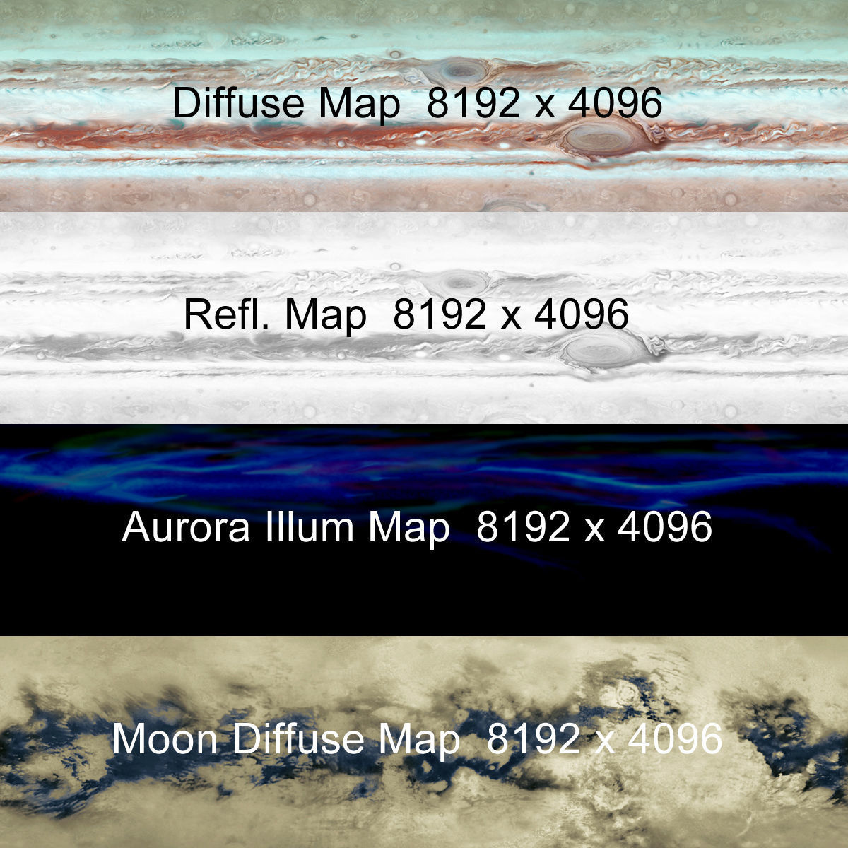 Gas Giant Planet with Moon - Alien Planet 8k Low-poly 3D model_14