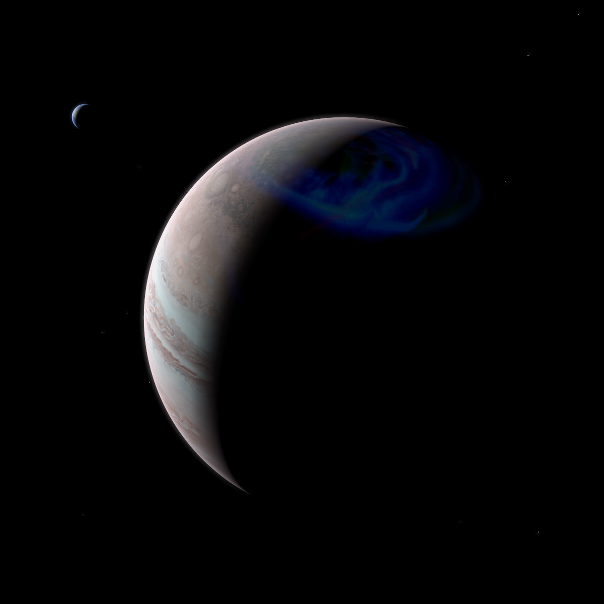 Gas Giant Planet with Moon - Alien Planet 8k Low-poly 3D model_1