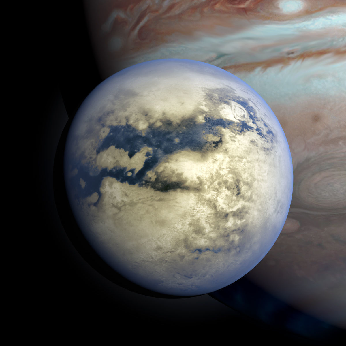 Gas Giant Planet with Moon - Alien Planet 8k Low-poly 3D model_6