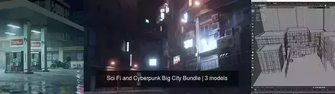 Sci Fi and Cyberpunk Big City Bundle 3D Model Collection