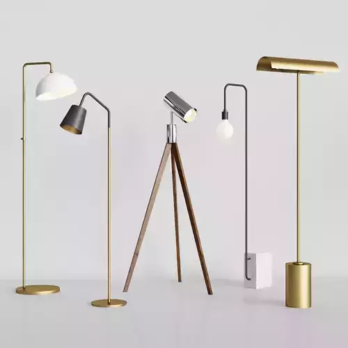 CB2 5 Floor Lamps Set 3 3D model