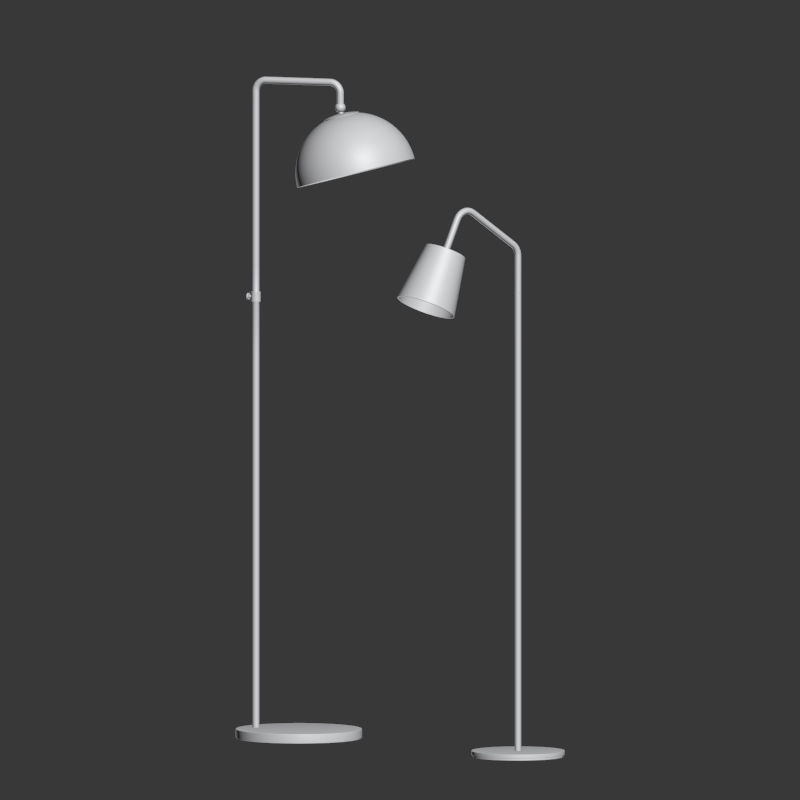 CB2 5 Floor Lamps Set 3 3D model CGTrader