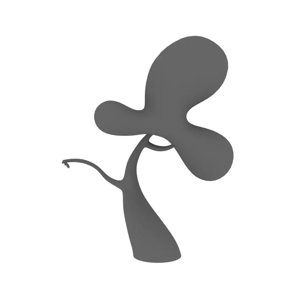 Cartoon tree 3D model_0