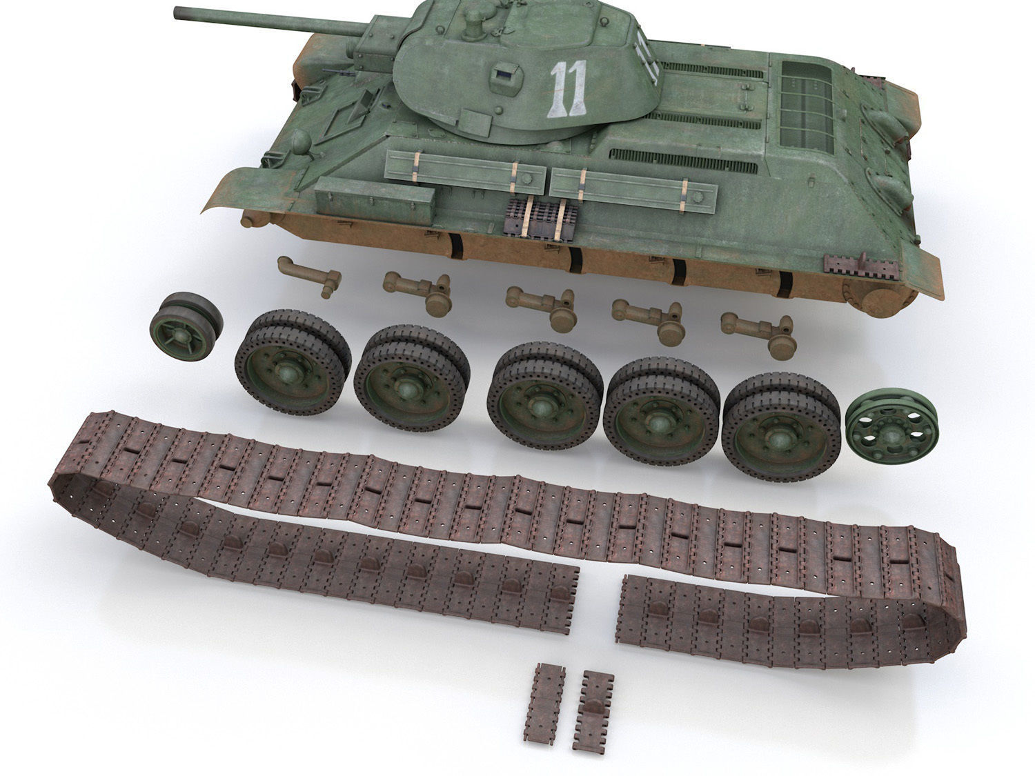 T-34-76 - Model 1941 -Soviet medium tank - 11 3D model_10