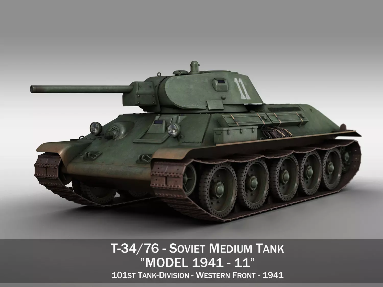 T-34-76 - Model 1941 -Soviet medium tank - 11 3D model_0