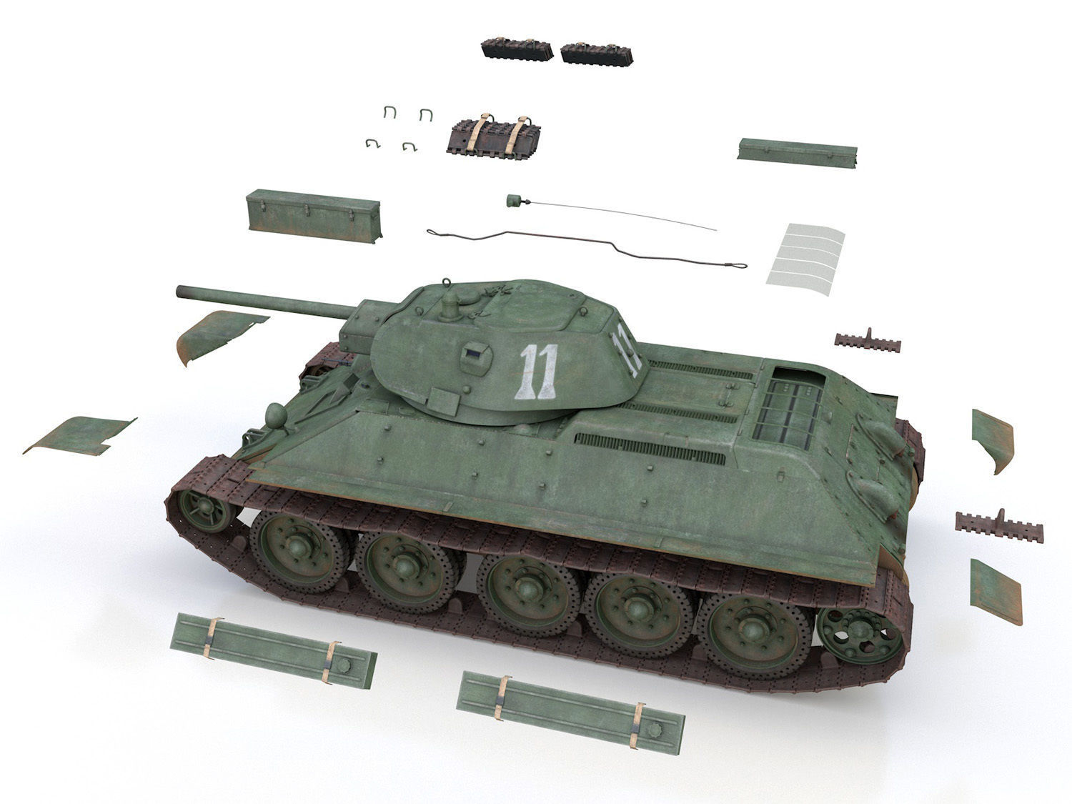 T-34-76 - Model 1941 -Soviet medium tank - 11 3D model_11