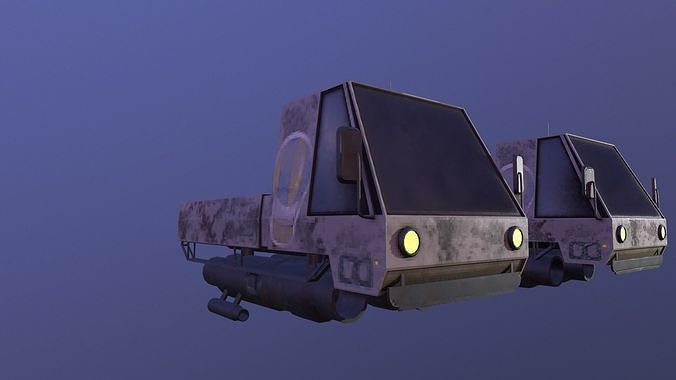 Concept Sci Fi Car With 2 Texture Low-poly 3D model 5