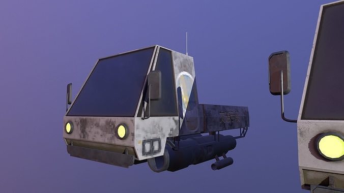 Concept Sci Fi Car With 2 Texture Low-poly 3D model 4