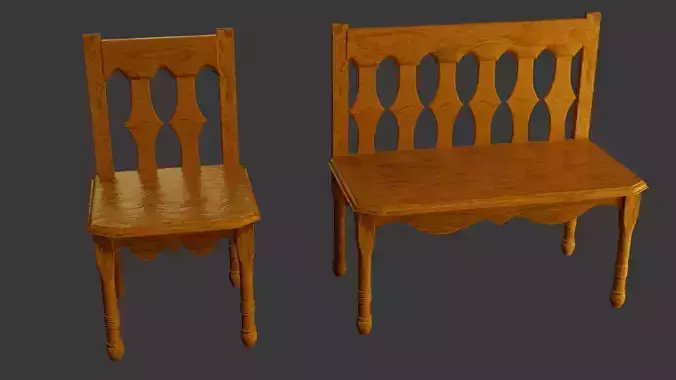 Wooden bench