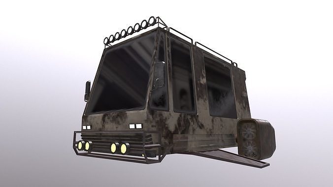 Cartoon Sci Fi Car With 2 Texture Low-poly 3D model 5