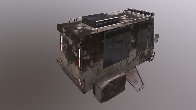 Cartoon Sci Fi Car With 2 Texture Low-poly 3D model 7
