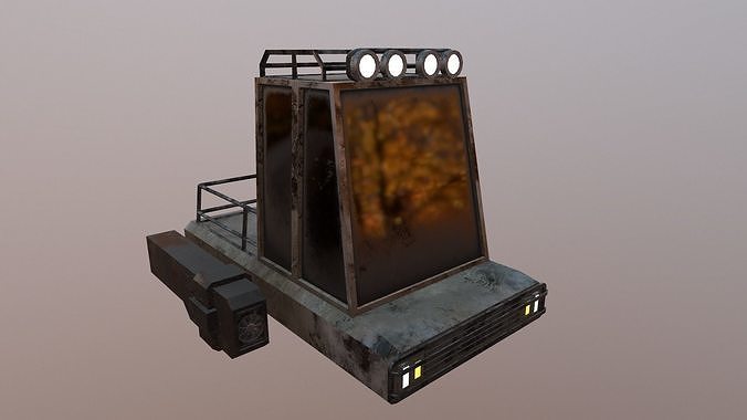 Cartoon Cyberpunk Car With 2 Texture Low-poly 3D model 2