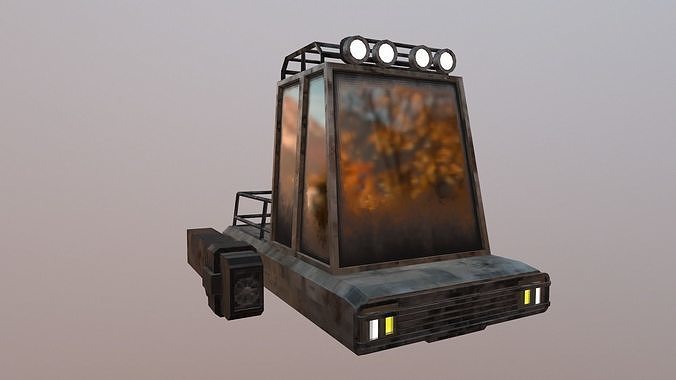 Cartoon Cyberpunk Car With 2 Texture Low-poly 3D model 6
