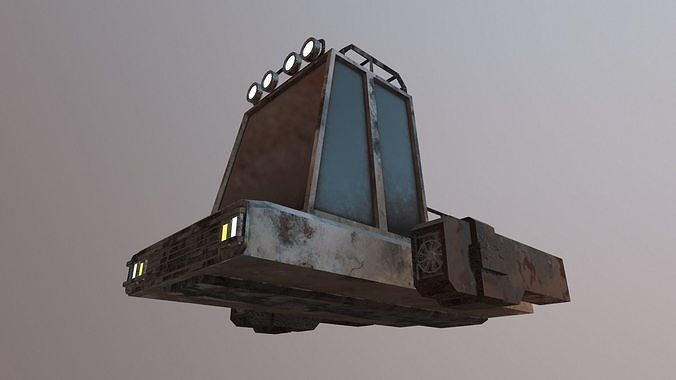 Cartoon Cyberpunk Car With 2 Texture Low-poly 3D model 3