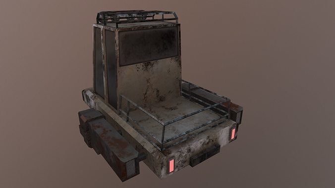 Cartoon Cyberpunk Car With 2 Texture Low-poly 3D model 4