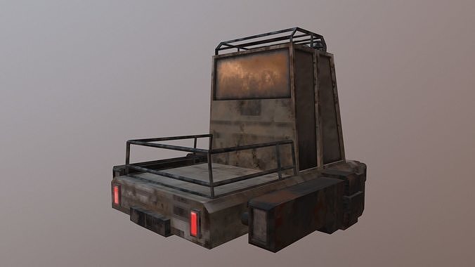 Cartoon Cyberpunk Car With 2 Texture Low-poly 3D model 7