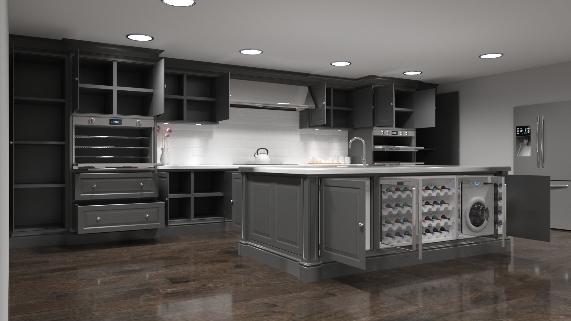 Luxury Kitchen 3D model_3