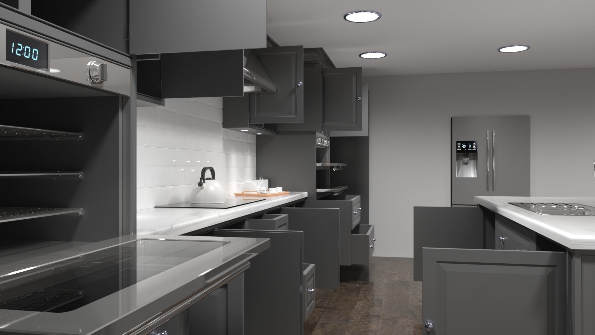 Luxury Kitchen 3D model_7