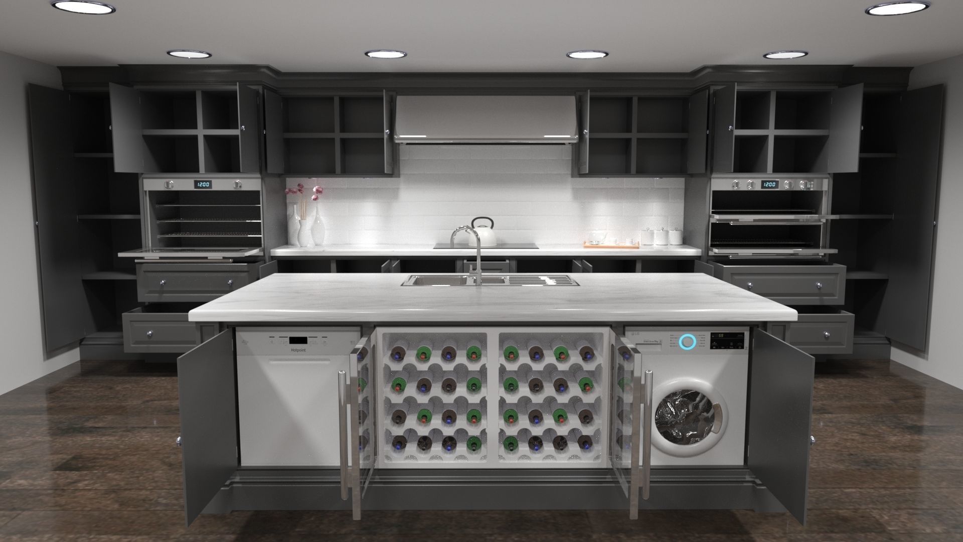 Luxury Kitchen 3D model_1