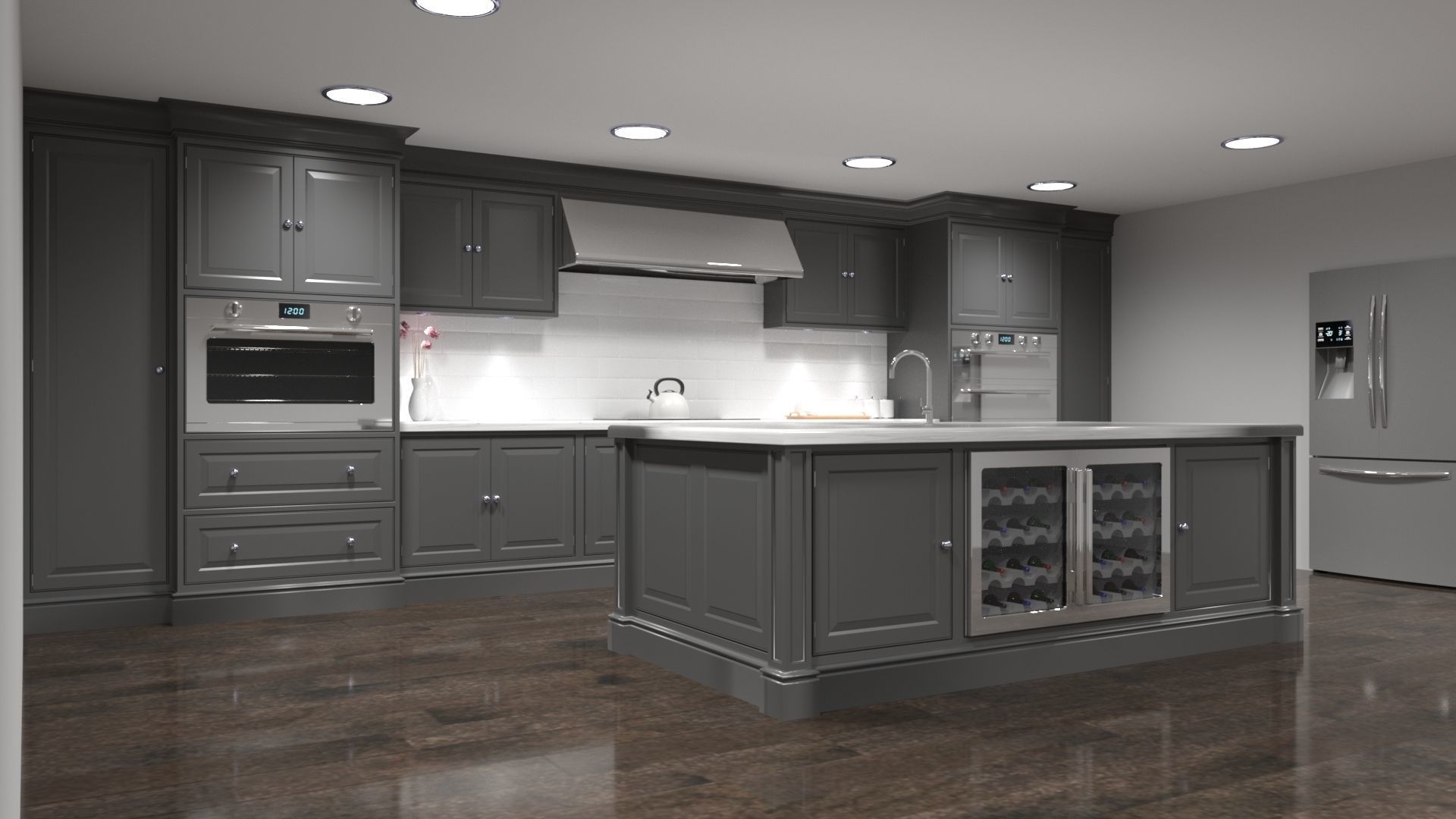 Luxury Kitchen 3D model_2
