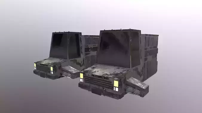 Cartoon Stylized Cyberpunk Car With 2 Texture Low-poly 3D model