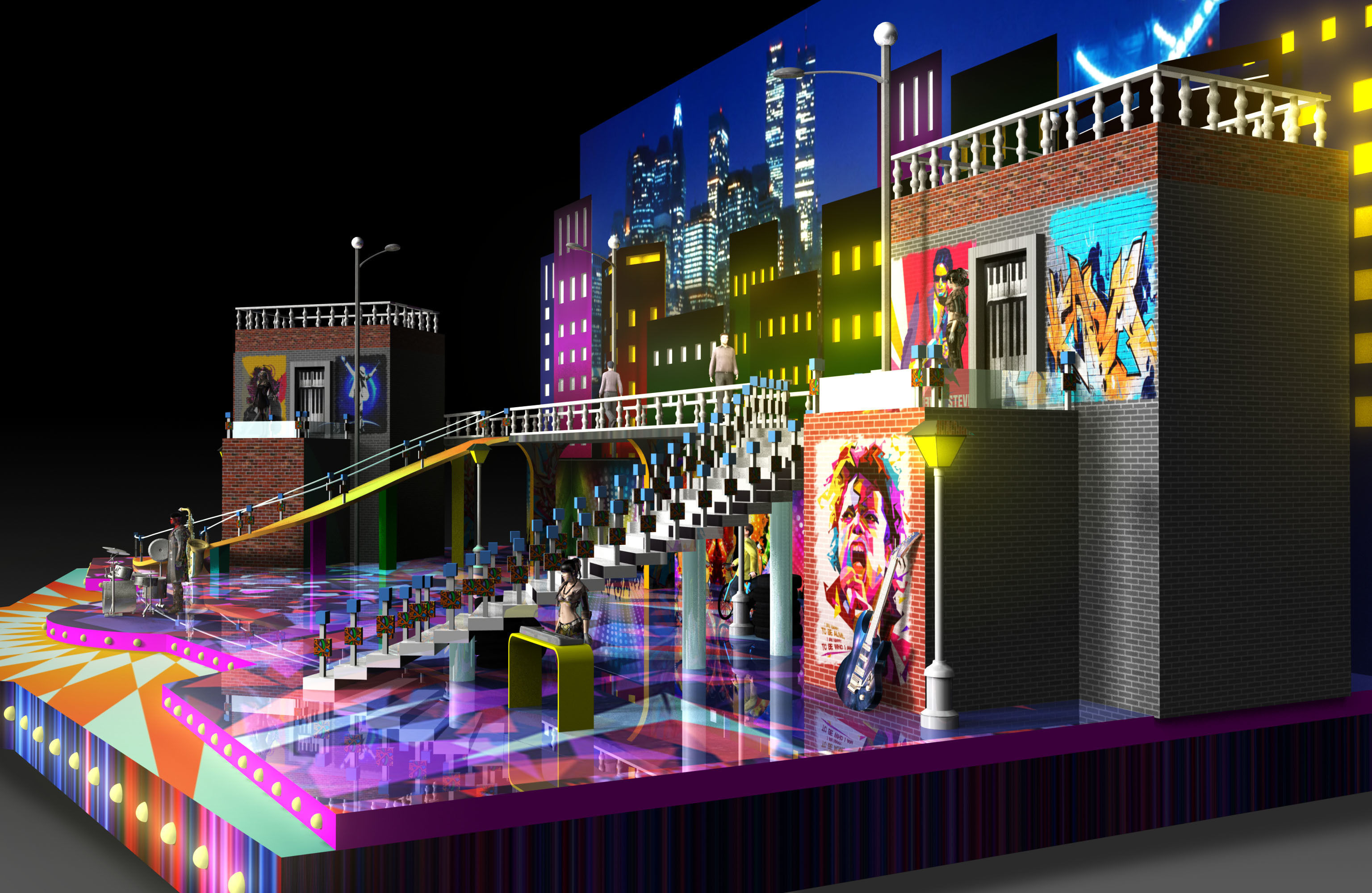 3d musical stage design 3D model_4