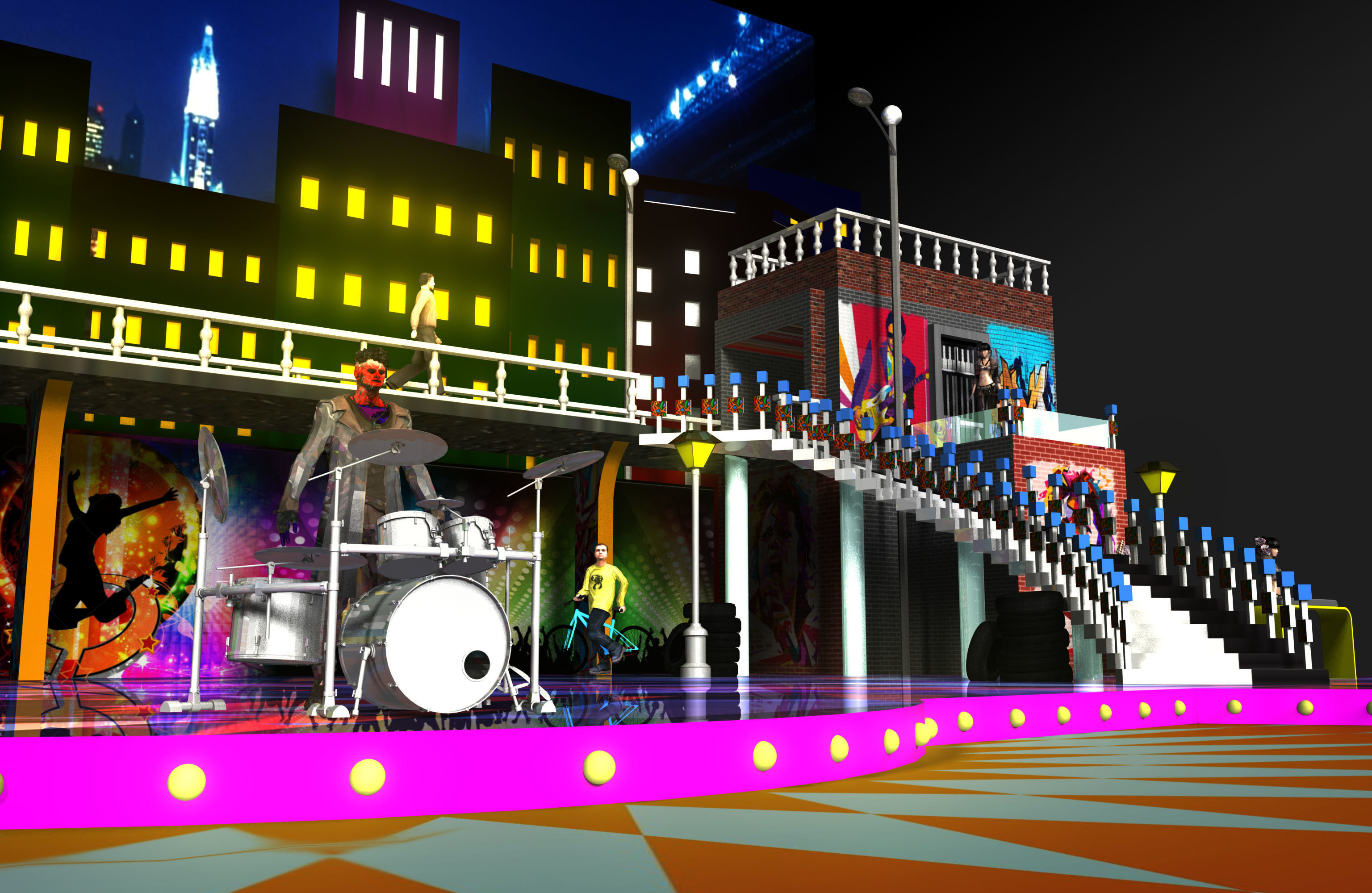 3d musical stage design 3D model_2